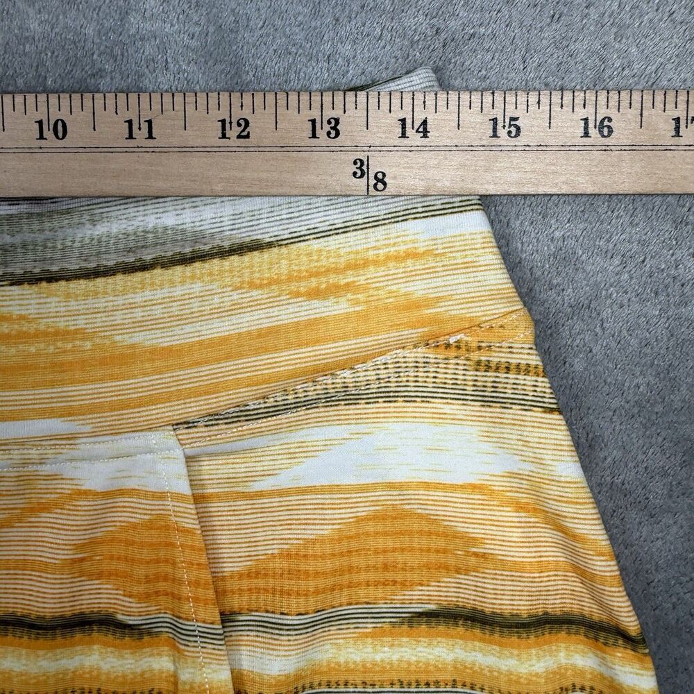 Prana Southwest Sunset Yellow Jersey Stretch Faux Wrap Skirt Women's Medium - Picture 4 of 7